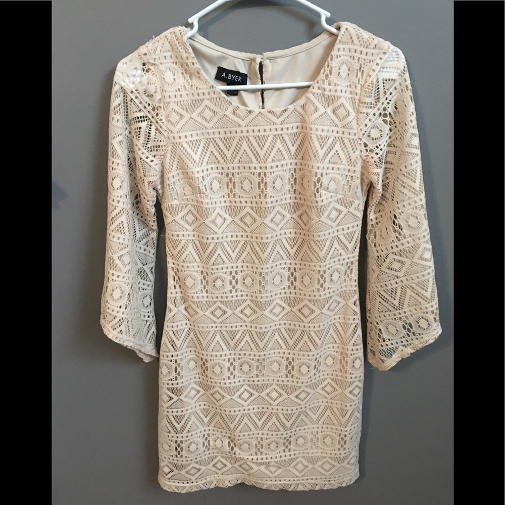 Lace cream dress